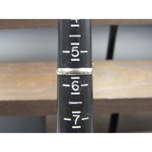 Size 5.5 Sterling Silver Fancy Long Tiger's Eye Stone Band Ring Vintage - Picture 5 of 7